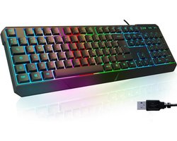 StayPowered Gaming Toetsenbord - Supersnelle Reacties en Spectaculaire Verlichting - 2ms Reactietijd - Stil en Comfortabel - Waterbestendig - Anti-Ghosting - Duurzaam ABS-Materiaal - Lichtgewicht Ontwerp - Zwart - Levering Sneller dan Aangegeven!