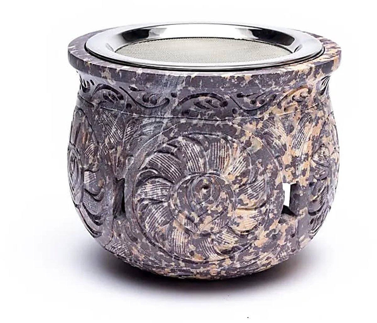 Goedkoopste Wierookbrander & olieverdamper zeepsteen - 14 cm - 1500 g