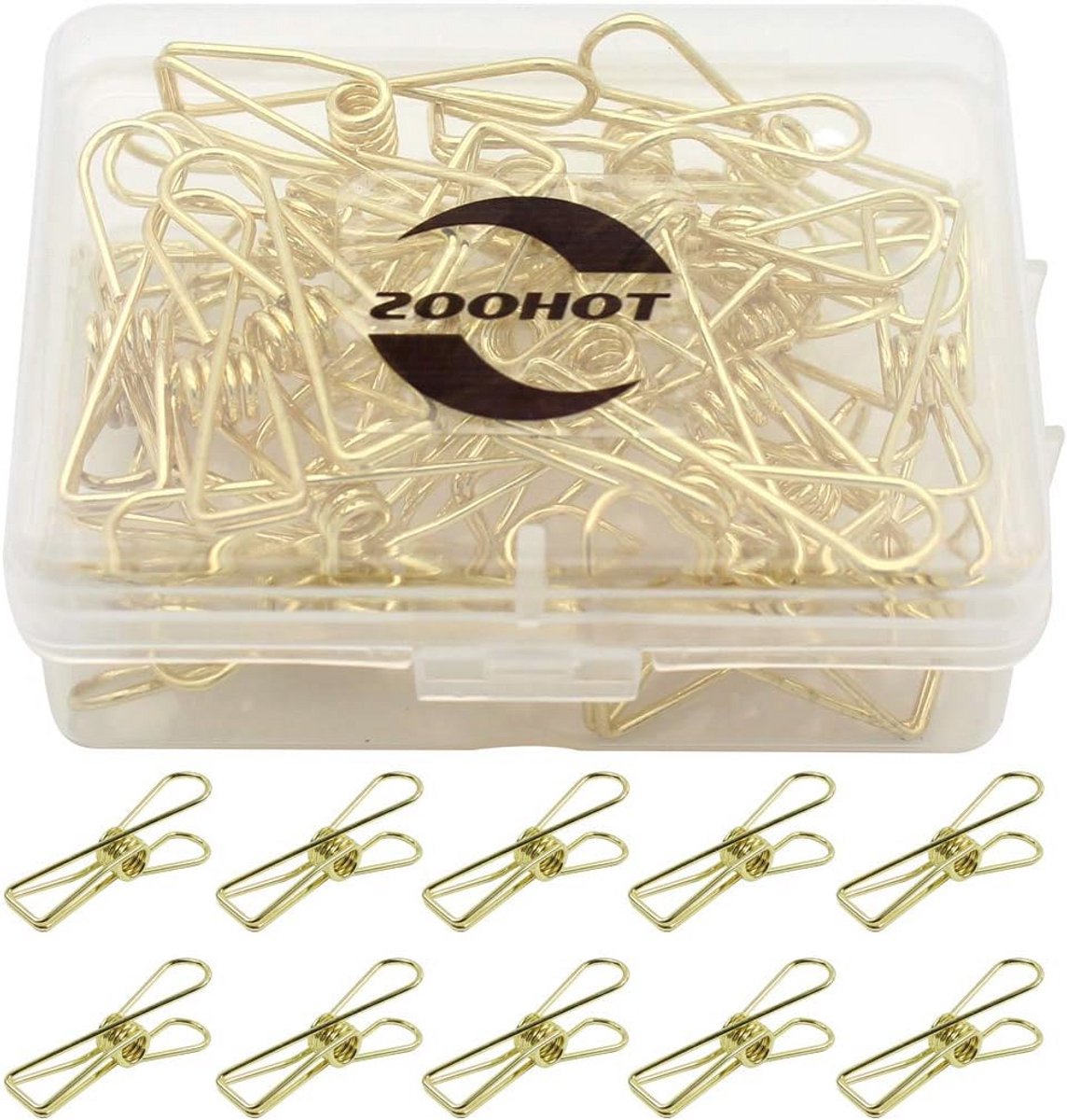 Set van 25 multifunctionele gouden metalen clips voor waslijnen