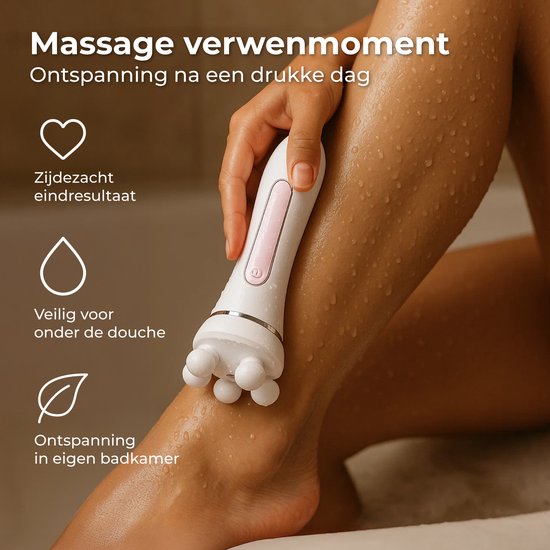 Nuvance Epileerapparaat Dames - Epilator 5-in-1 - Ladyshaves voor Vrouwen - Epilators - Ladyshave - Waterproof - Usb - Wit/Roze