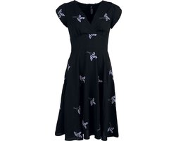 Voodoo Vixen Lavender Flare Dames Midi-jurk - zwart - XS