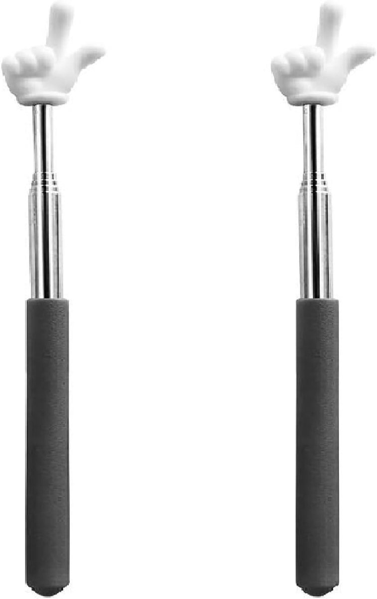 2 stuks intrekbare leraarswijzer - mini-klasvingerwijzerstok - geschikt voor lesgeven, conferentietraining, demonstraties, lezingen, museumuitleg - geschikt voor basisschool, kleuterschool en lerarenbeno digdheden - interactief leren - zwart