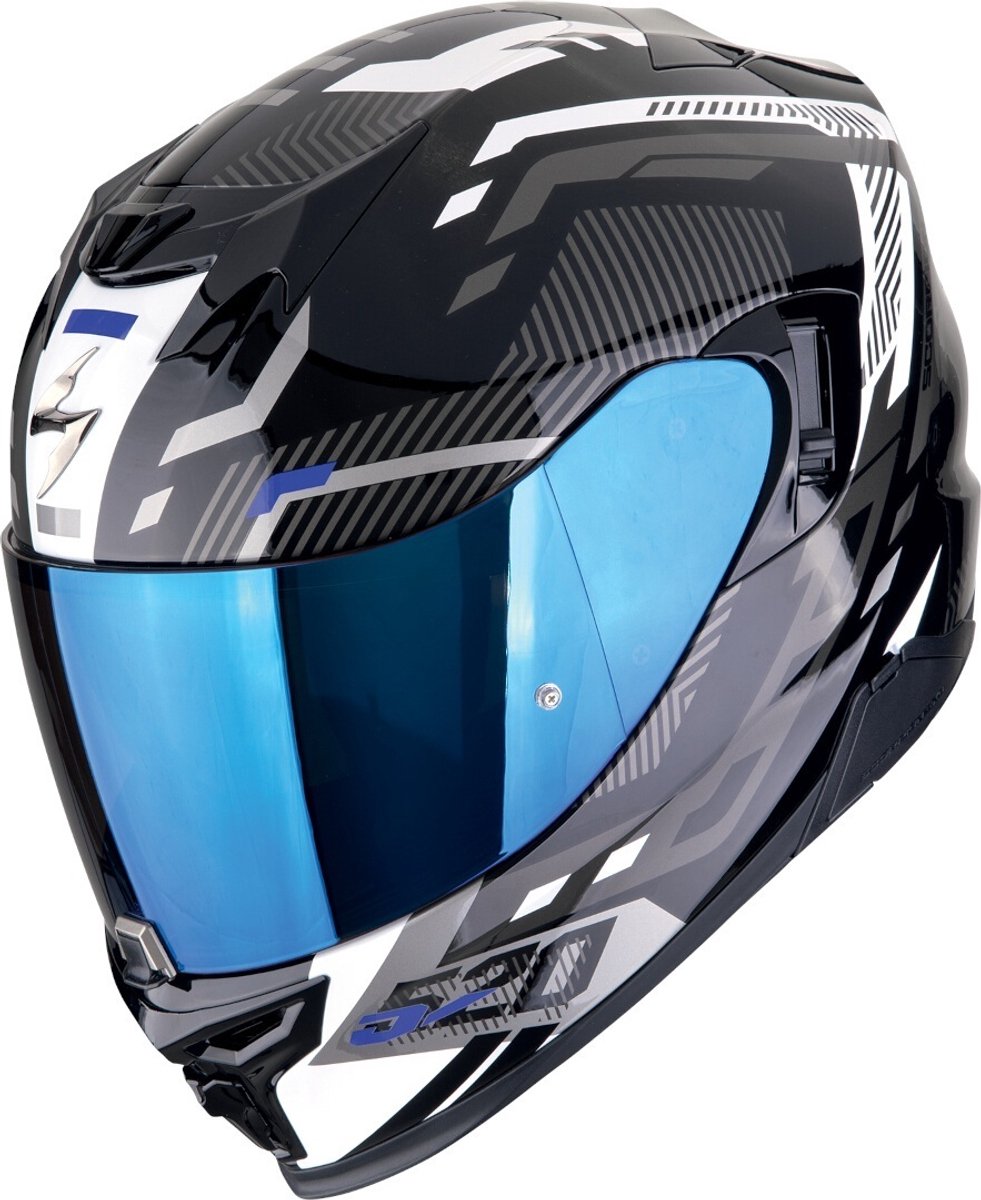 Scorpion EXO-520 Evo Air Ranka Zwart Wit Blauw Integraalhelm - Maat XL -