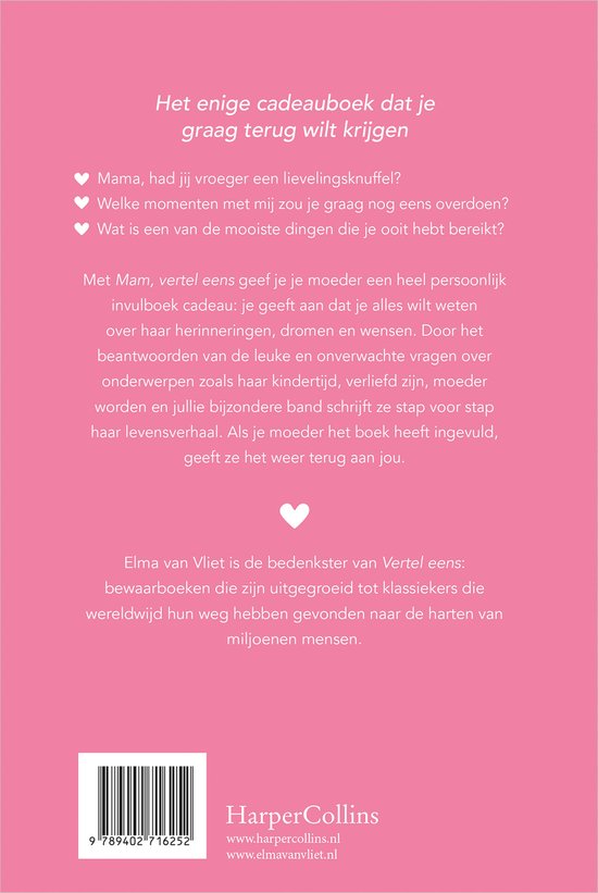 Vertel eens - Mam, vertel eens - invuldagboek
