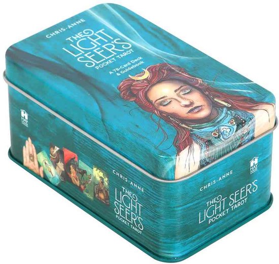 Boîte métallique pour 'THEO LIGHT SEER'S POCKET TAROT A 78-Card Deck & Guidebook'.