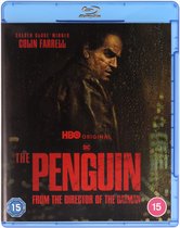 Voorkant Blu-ray hoes van 'The Penguin' met Colin Farrell in de hoofdrol, met de titel in rode letters.