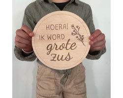 Zwangerschapsaankondiging Rond – Hoera! Ik word grote zus - Hoera! Ik word grote broer - Grote zus - Grote broer - Zwangerschapsaankondiging - Big Sister - Big Brother - Aankondiging Zwangerschap - Bekendmaking Zwangerschap - Gender Reveal
