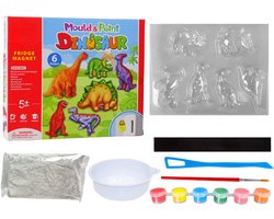 foto van Playos® - Magneten Maken - Dinosaurus - met 6 kleuren verf - Gips Gieten - Schilderen - Creatief Speelgoed - Dino's - DIY