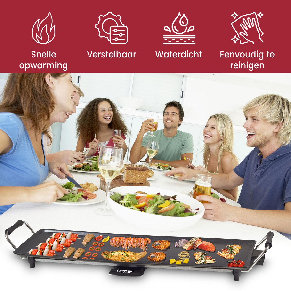 Plaque Teppanyaki Familiale Plaque De Cuisson électrique BEPER XXL