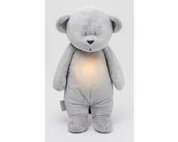 Moonie The Humming Bear Zilver Natur 2.0 - organic - hartslag knuffel - beer