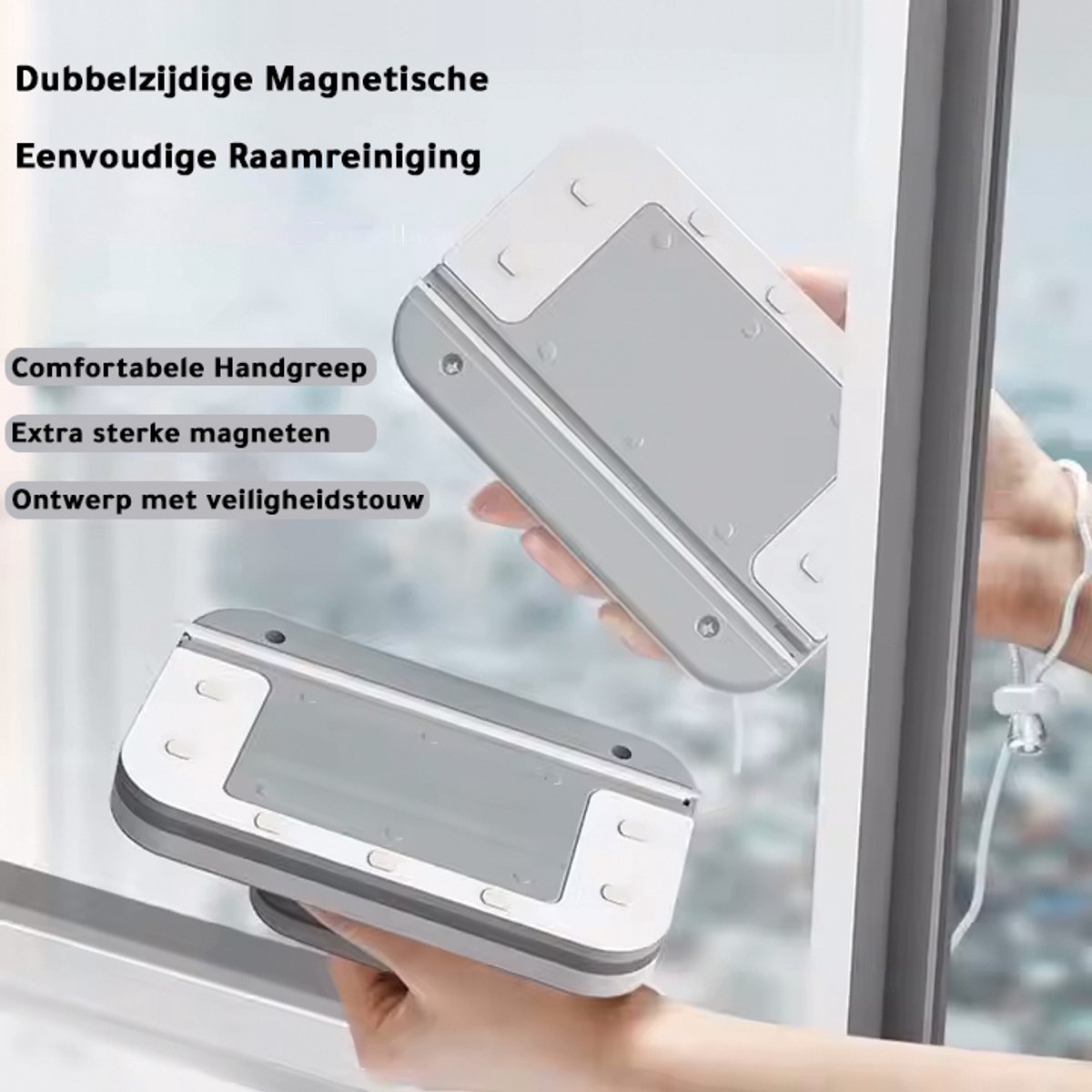 Magnetische ramenwasser voor Enkel/Dubbel glas - 15-26mm - Ruitenreiniger - Magneet raamwisser - Raamwasser - Ramenwisser thumbnail 3