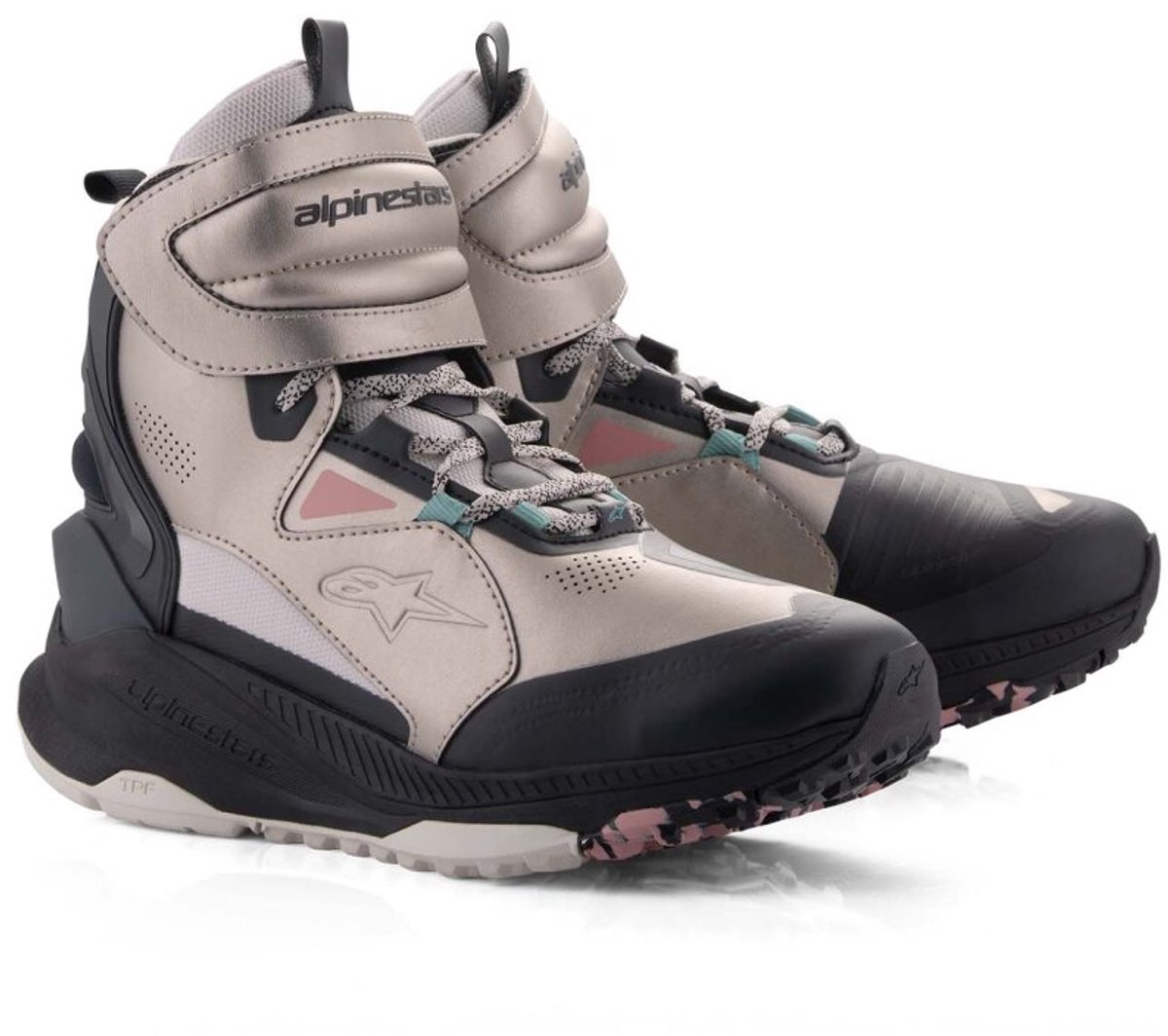 Alpinestars Speedstreet Ecru Coral Zwart Aqua Motorschoenen - Laars
