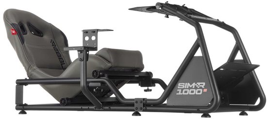 REBBLERS® SIMR 1000 – Siège de course unique pour jeux F1, Rallye et GT - Siège de jeu Grijs/noir - Simulateur de cockpit de Gaming - Siège de Gaming - Réglable/Pliable - simrig