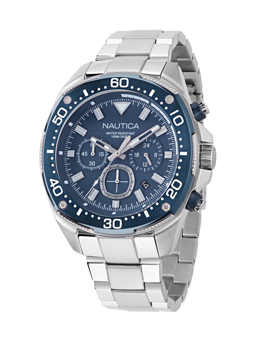 Nautica Nct Bluesail Analoog Horloge Blauw Case: 100% Stainless Steel | Armband: 100% Stainless Steel 46 mm NAPBSF406, NAPBSF407, NAPBSF408