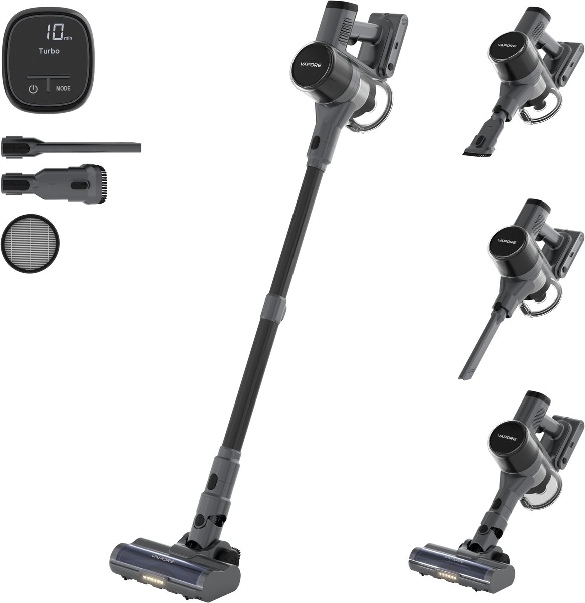 Vapore Steelstofzuiger Draadloos - 47 Minuten Accuduur