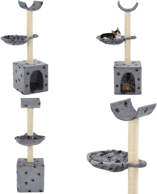 Petrebels Design Alley 200 XXL kattenkrabpaal voor grote katten, 187 x 82 x 200 cm, gebroken wit