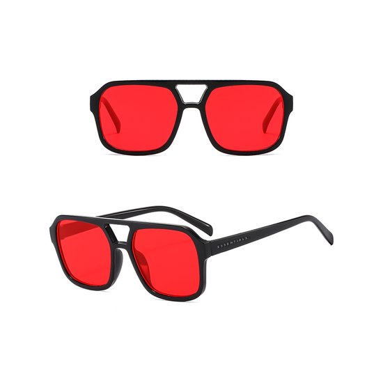 Lunettes de soleil Ruby Essentials - Lunettes de soleil - Lunettes de Festival rouges - Accessoire de lunettes - Lunettes rouges - Unisexe