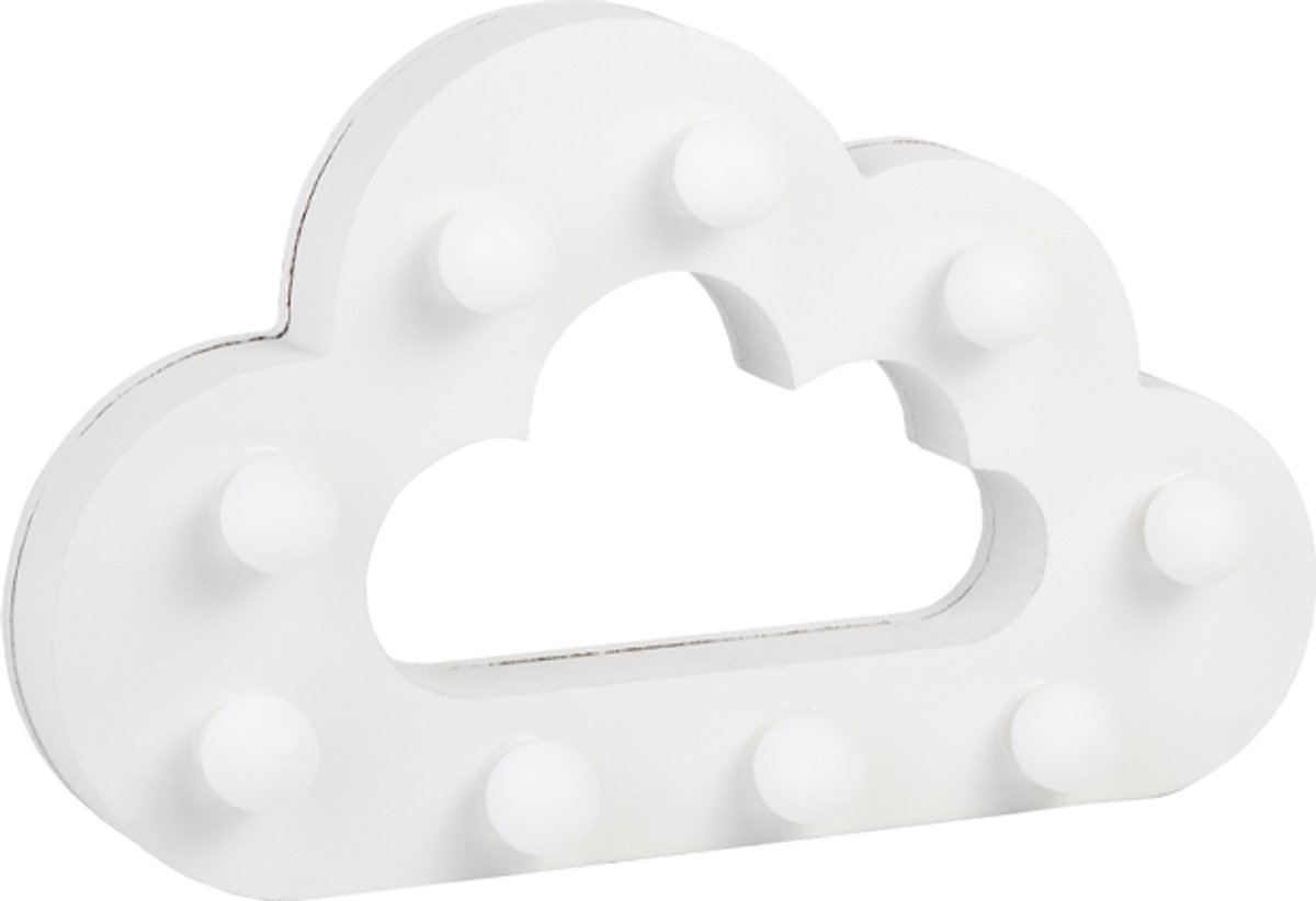 Paper dreams Verlichting | LED Letter | Vorm: Wolk | Afmeting: 16x11cm Wit