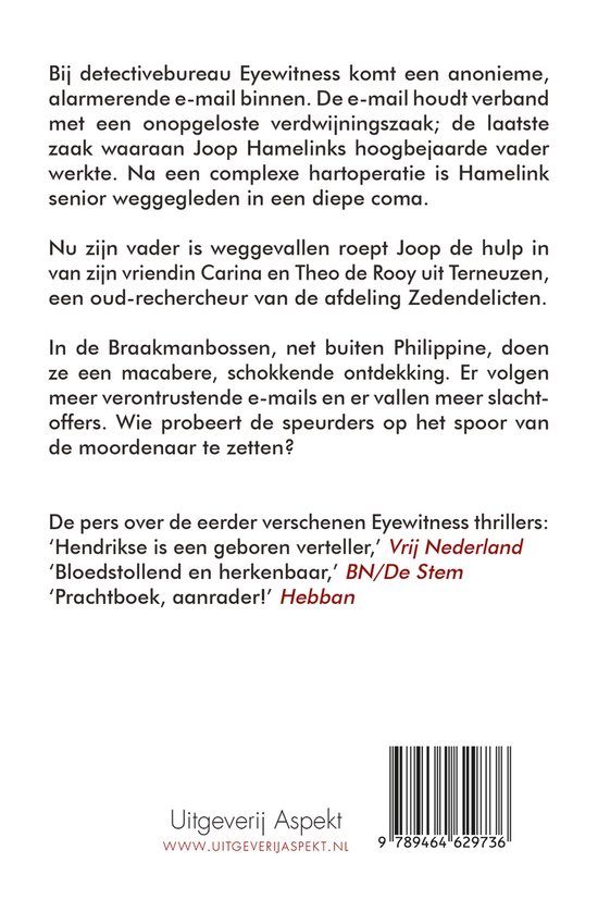 Tekst van de achterflap van het boek 'Rust Zacht'.