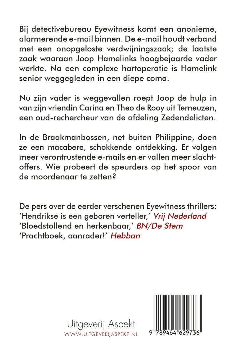 Tekst van de achterflap van het boek 'Rust Zacht'.