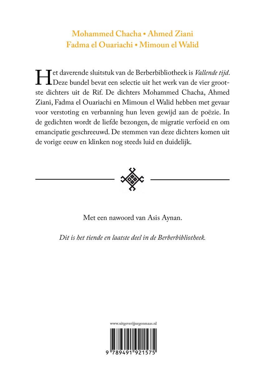De Berber Bibliotheek - Vallende tijd - back cover