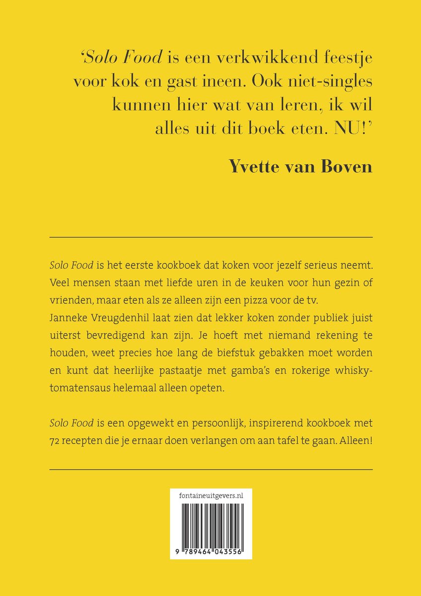Solo Food - back cover