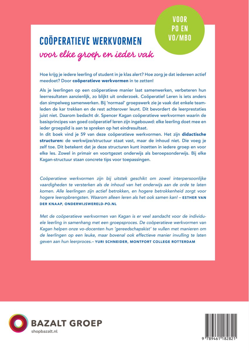 Coöperatieve werkvormen - back cover
