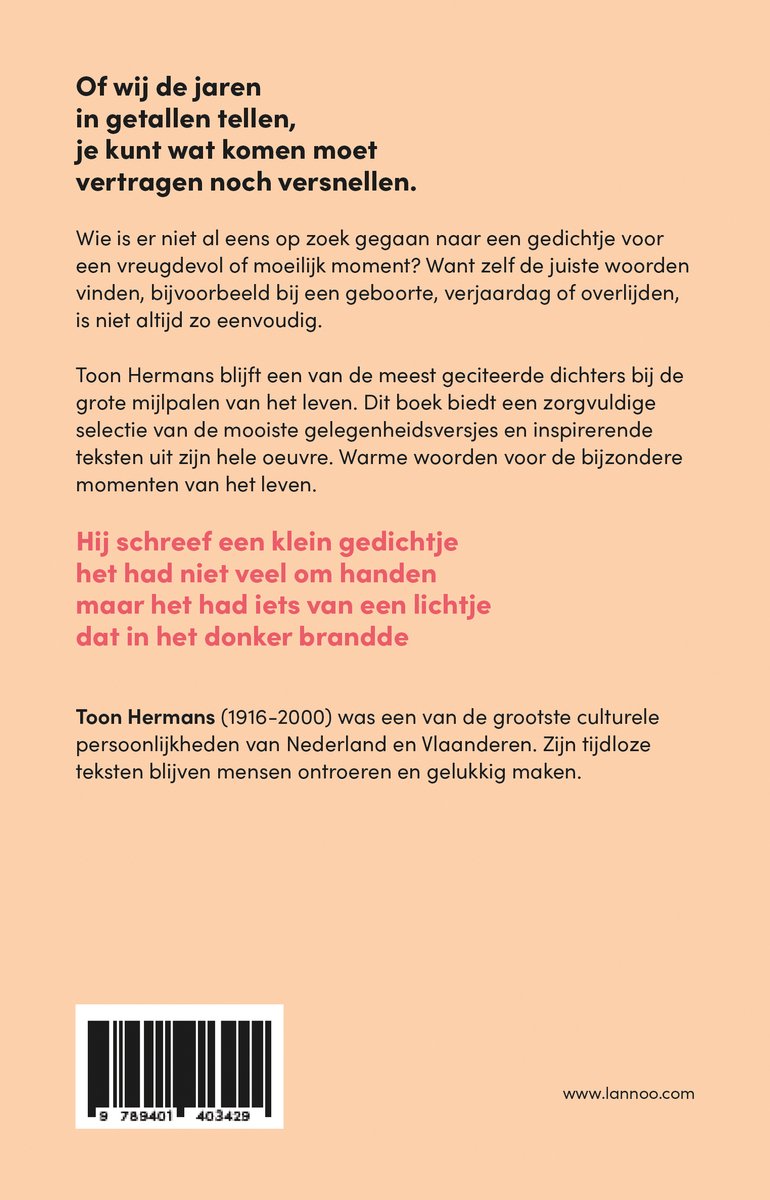 Een versje voor jou - back cover
