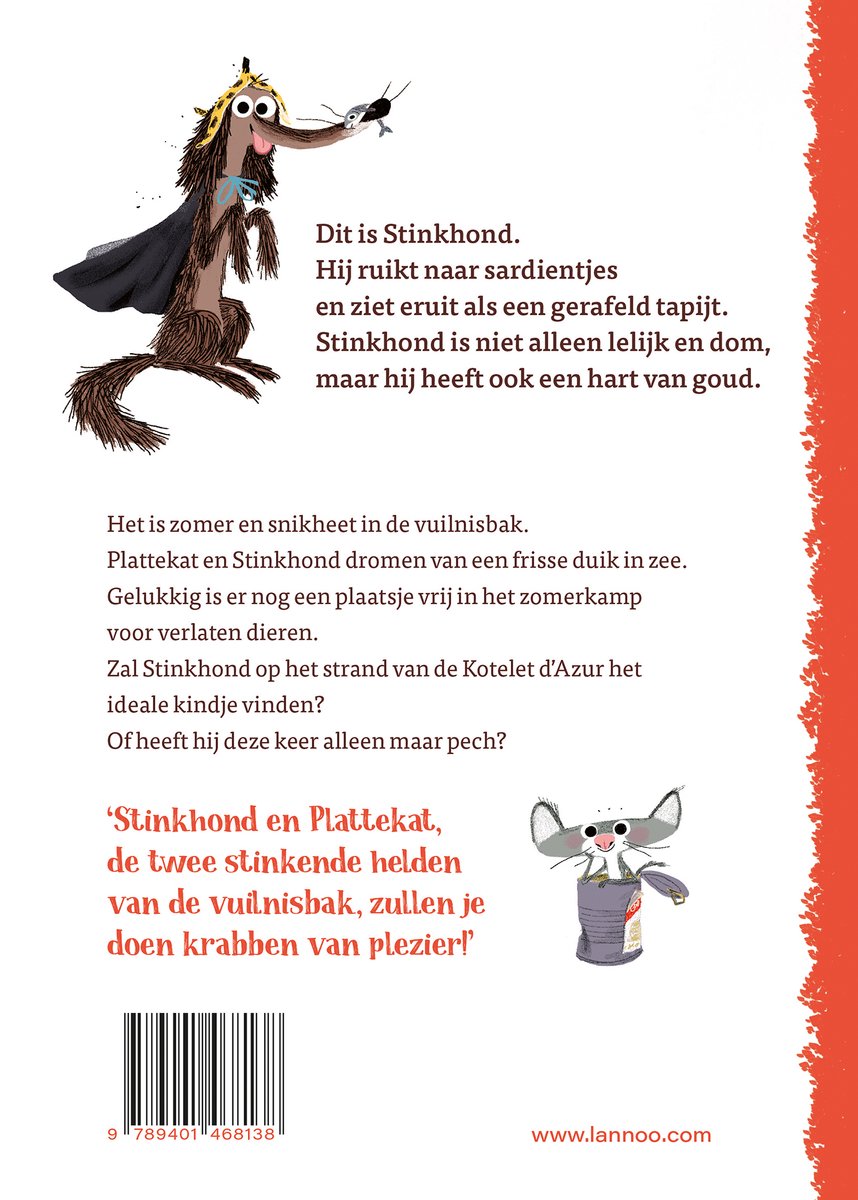 Stinkhond - Stinkhond aan het strand - back cover