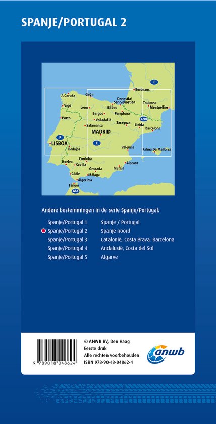 Overzicht van de ANWB-kaarten van Spanje/Portugal.