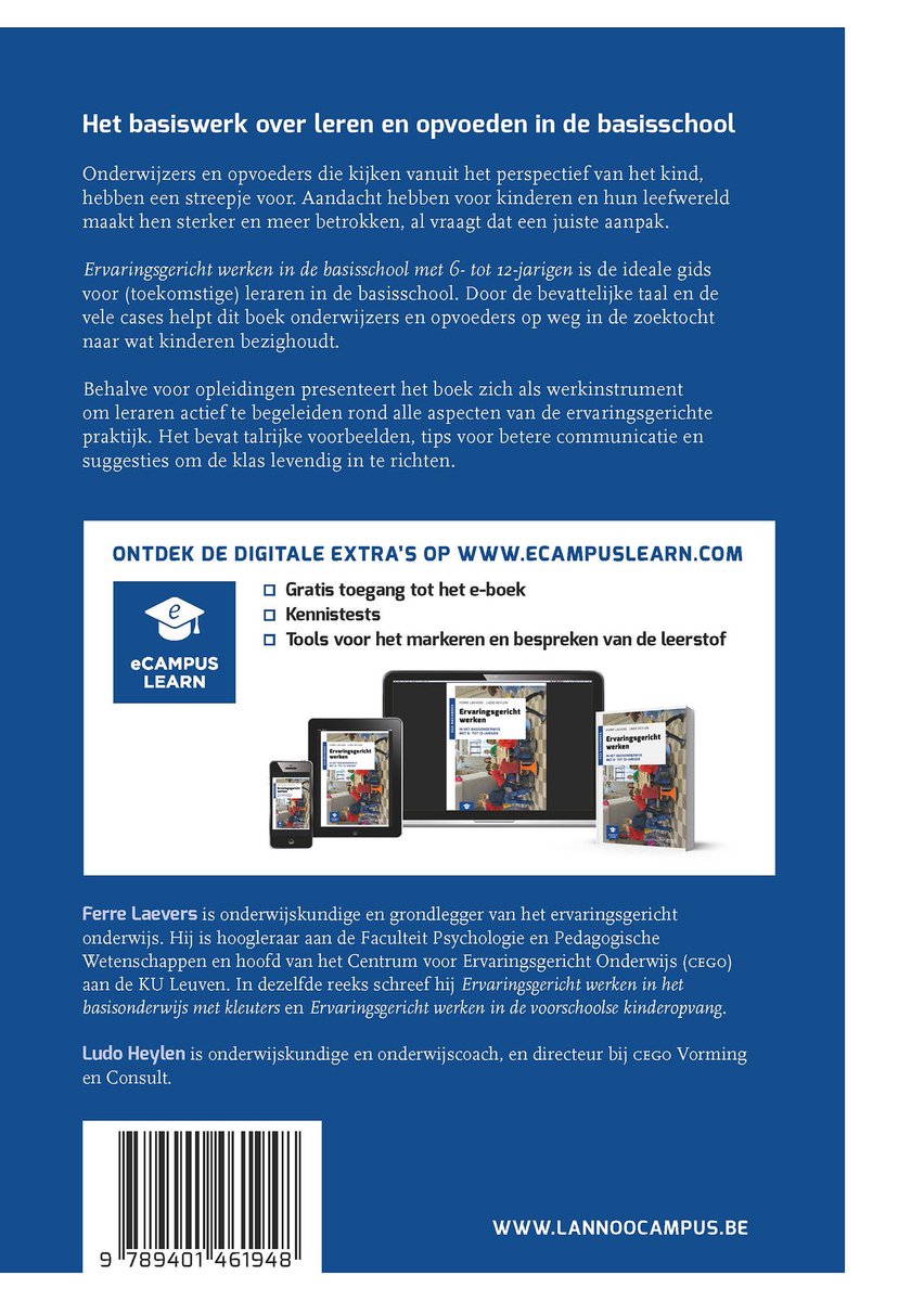 Ervaringsgericht werken in het basisonderwijs met 6- tot 12-jarigen - back cover