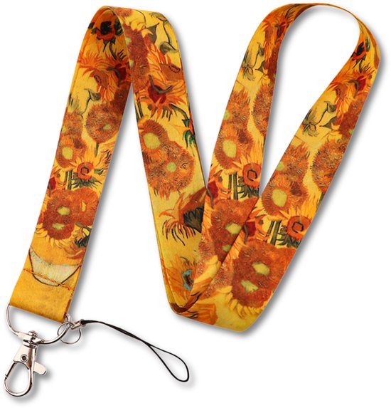 Foto: Travel cords keycord zonnebloemen vincent van gogh kunst stevig lanyard sleutelhanger sleutelkoord met telefoonkoord sleutels