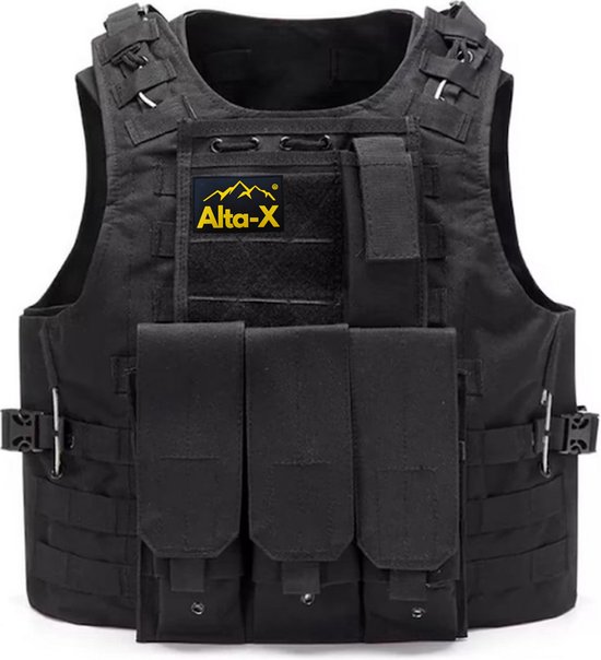 Alta-X - Tactical Vest M - Airsoft Vest - Accesoires - Paintball - Zwart