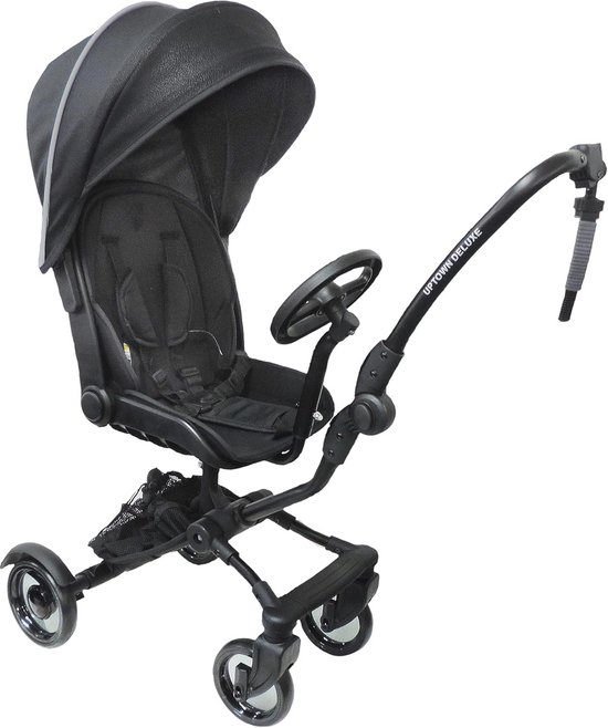 Remorque Enfants Uptown Rider Deluxe avec pare-soleil et habillage pluie - Zwart