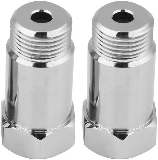 Foto: Oxygen sensor adapter 2pcs 45mm m18 1 5 universal check motor light eliminator o2 spacer extender insulator for exhaust systems sensors detrompeur probe lambda civic type