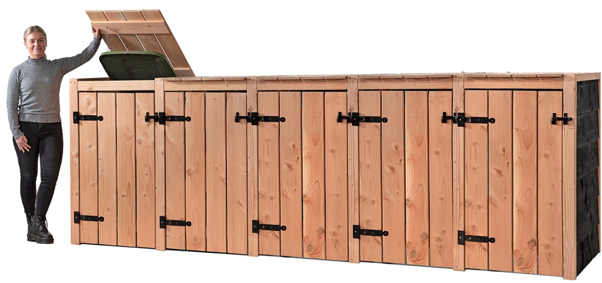 Containerombouw Lara | Kliko Ombouw Vijfdubbel | Containerberging | Containers kast | Container berging voor 5 kliko's | Wood Selections