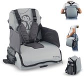 Mobiclinic Monkey - Kinderstoel Draagbare - Booster Seat - Geschikt voor auto - Stoelverhoger voor kinderen - Max 15 kg - Verstelbare 5-punts riem - Inklapbaar - Met zak en handvat - Grijs