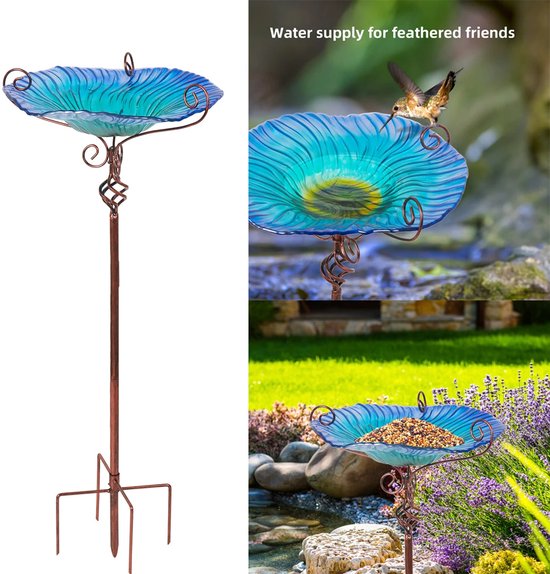 Vogeldrinkschaal met Glazen Schaal