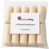 Animalking Dental Kauwstaaf Hond - Kauwbotten Hond Runderhuid - Hondensnacks - 4 CM x 15 CM 10 Stuks