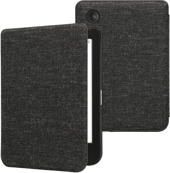 kwmobile hoes geschikt voor Kobo Clara BW / Colour - Stoffen beschermhoes voor e-reader in donkergrijs van Merkloos — afbeelding 3