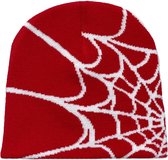 Bonnet toile d' Spider Y2k, bonnet ample et souple, bonnet tête de mort, bonnet automne-printemps, bonnet ample, jersey léger , Zwart et rose
