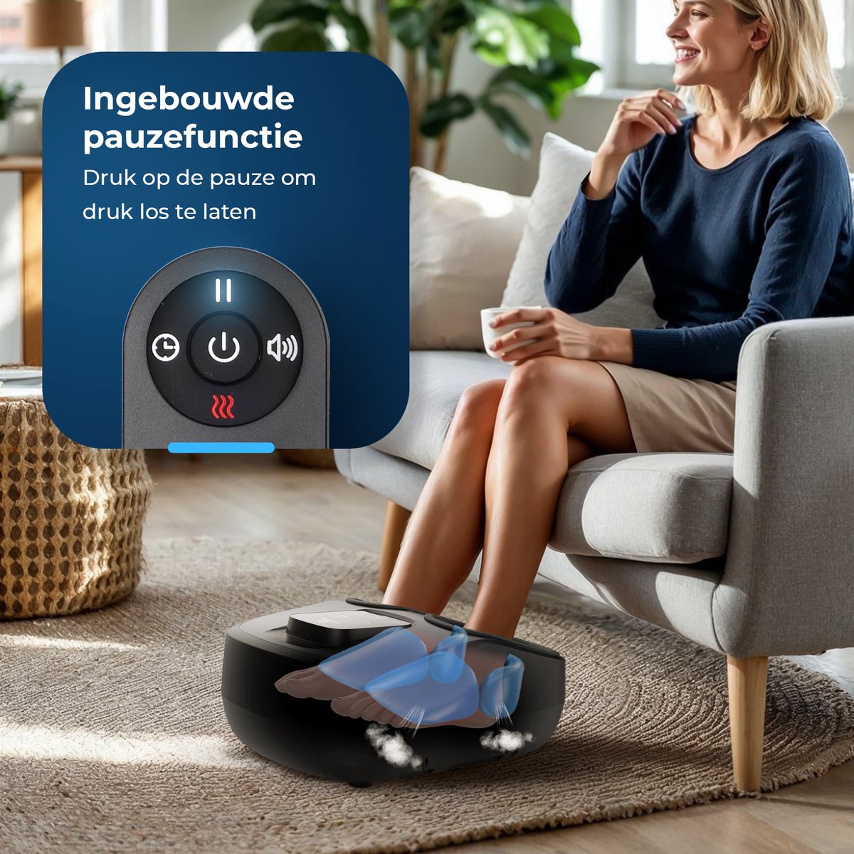 Health Bay® ComfortPress - Voetmassage Apparaat - Shiatsu & Luchtcompressie - Voetmassage Apparaat Bloedsomloop - Verwarming & Instelbare Intensiteit thumbnail 7