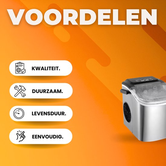 Ijsmachine - Aanrechtmodel - Voor snel ijs maken, 9 blokjes in 6 minuten - Zelfreinigende elektrische compacte drinkbare ijsmachine - 1,2 liter van Merkloos — afbeelding 3