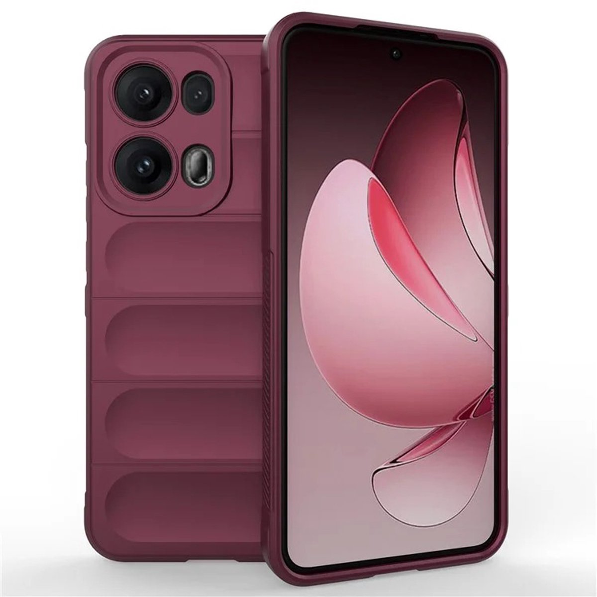 MobyDefend Hoesje - Geschikt voor Oppo Reno13 Pro - TPU Gripcase - Donkerpaars