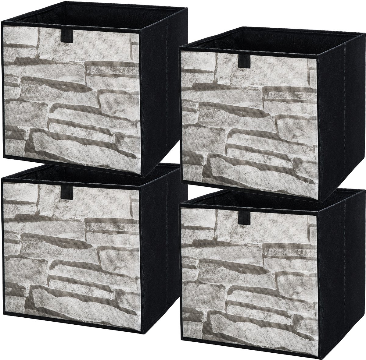 LAVITA® Opbergmand Textiel - 31x31x31 Steen 4 Stuks - Opbergbox Kast Organizer Opbergdoos - Kastlade Verdeler Voor Kleding Ondergoed Badkamer Kledingkast - Vouwdoos Stoffen Doos Opbergdozen