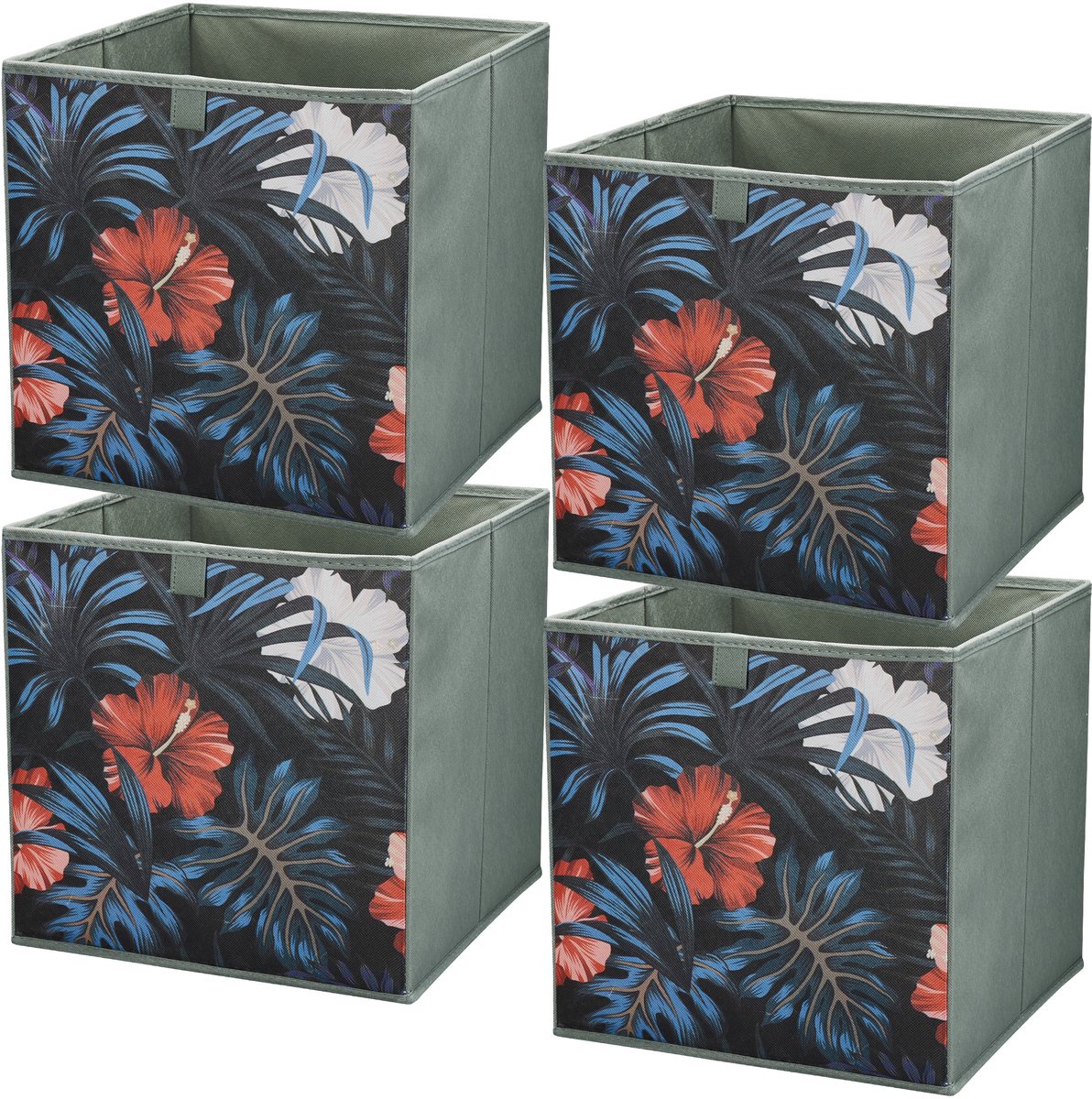 LAVITA® Opbergmand Textiel - 31x31x31 Weide 4 Stuks - Opbergbox Kast Organizer Opbergdoos - Kastlade Verdeler Voor Kleding Ondergoed Badkamer Kledingkast - Vouwdoos Stoffen Doos Opbergdozen