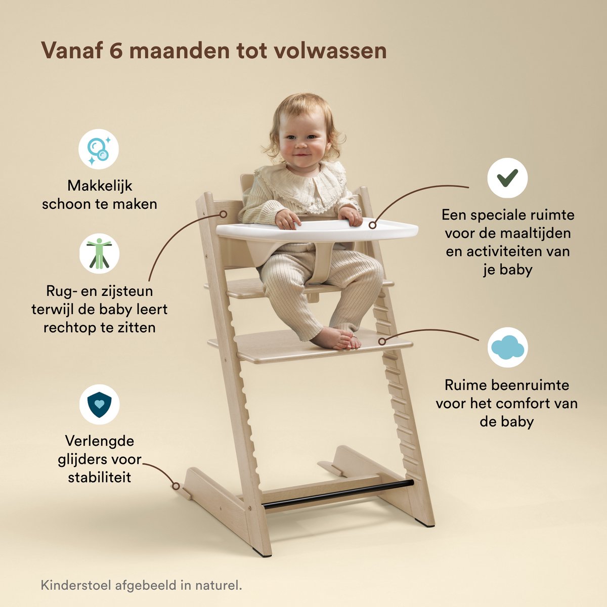 Stokke® Tripp Trapp® Bundle Stoel + Babyset + Tray | White thumbnail 2