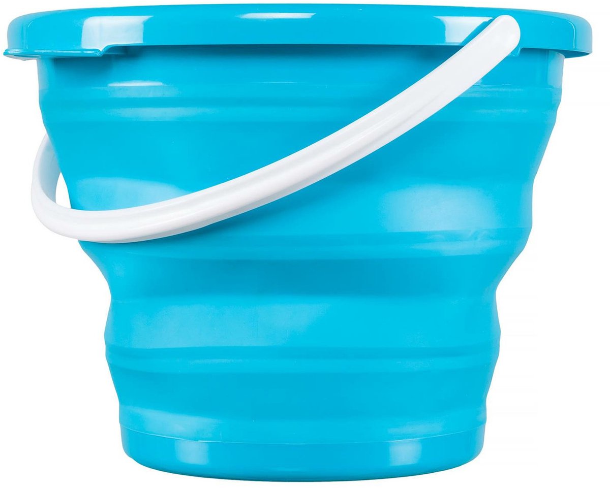 Emmer opvouwbaar - 10 Liter - blauw - kunststof en rubber - Camping emmer - Handig