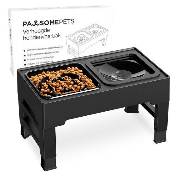 Pawsomepets Verhoogde Anti Schrokbak Hond