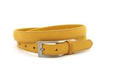 JV Belts Dames riem geel nubuck - dames riem - 2.5 cm breed - Geel - Echt Leer/Nubuck - Taille: 100cm - Totale lengte riem: 115cm